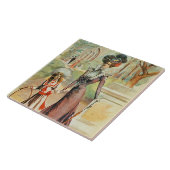 歩行(色のlitho)の母そして娘 タイル (側面)