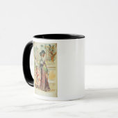 歩行(色のlitho)の母そして娘 マグカップ (正面左)