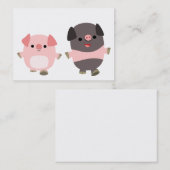 歩行ACEO/Businessカードのかわいい漫画のブタ 名刺 (正面/裏面)