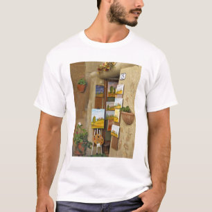歩道で作品を販売する小さな店 Tシャツ