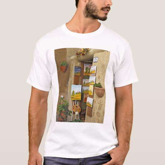 歩道で作品を販売する小さな店 Tシャツ (正面)