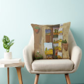 歩道で絵を売る小さな店 クッション (椅子)