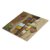 歩道で絵を売る小さな店 タイル (側面)