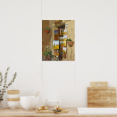 歩道で販売するアートワークを持つ小さな買い物 ポスター (キッチン)