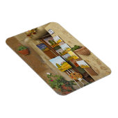 歩道で販売するアートワークを持つ小さな買い物 マグネット (右側)