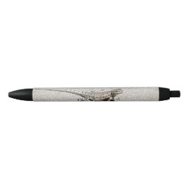 歩道に座る灰色の砂漠のトカゲ 黒ボールペン