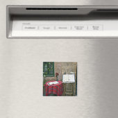 歩道のカフェ,チャニア,クレタ島,ギリシャ マグネット (インサイチュ (食洗機))