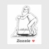 歩道のスケッチで壊れた老人 シール (シート)