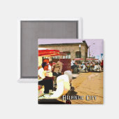 歩道のプッシュカート マグネット (正面/裏面)