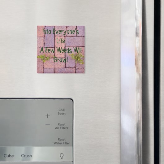 歩道の写真で石の雑草を舗装パーソナライズされた マグネット (インサイチュ (冷蔵庫))