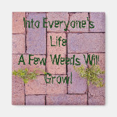 歩道の写真で石の雑草を舗装パーソナライズされた マグネット (正面)