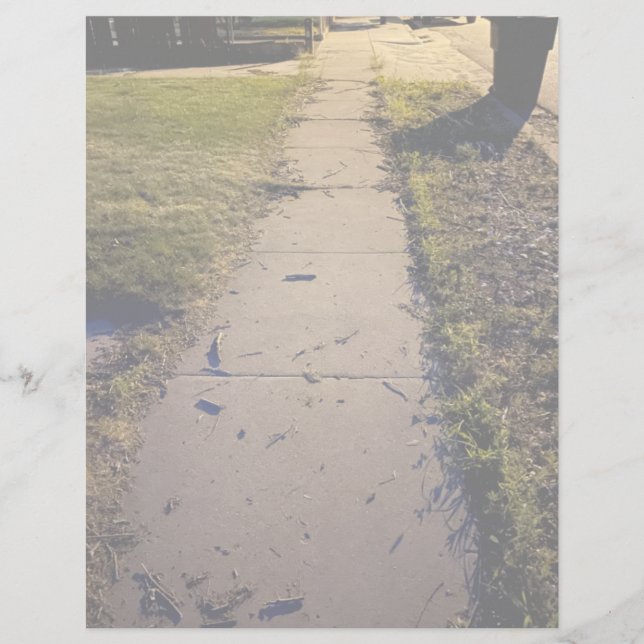 歩道の色あせた写真付きレターヘッド レターヘッド (正面)