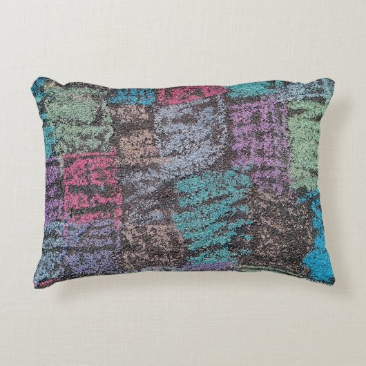 歩道アートのチョークは黄色い白い紫 アクセントクッション (正面)