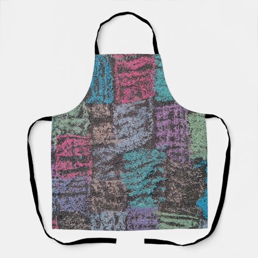 歩道アートのチョークは黄色い白い紫 エプロン (正面)