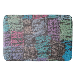 歩道アートのチョークは黄色い白い紫 バスマット