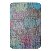 歩道アートのチョークは黄色い白い紫 バスマット (正面縦)