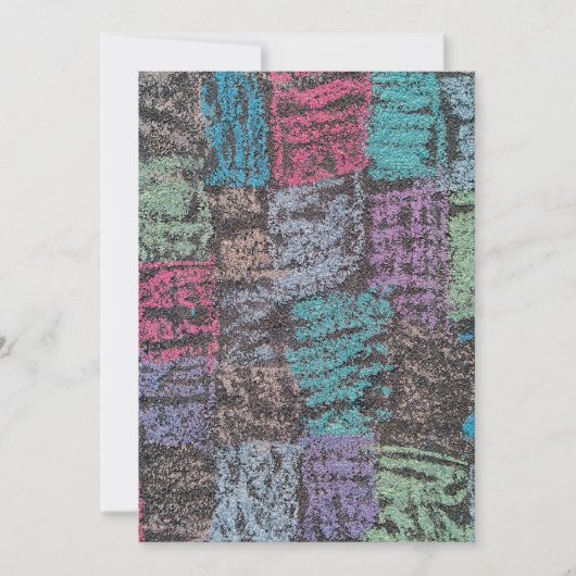 歩道アートのチョークは黄色い白い紫 招待状 (正面)