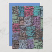 歩道アートのチョークは黄色い白い紫 招待状 (正面/裏面)