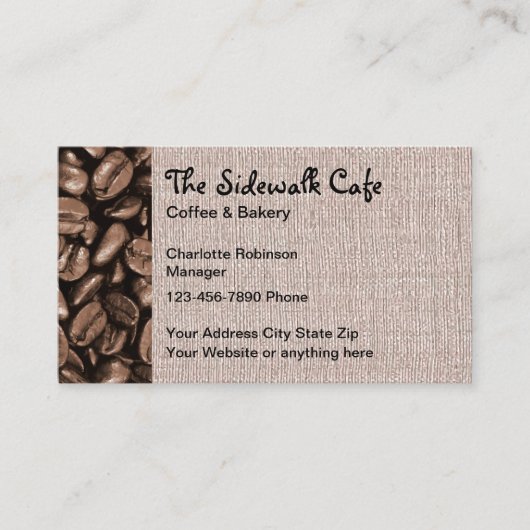 歩道カフェ喫茶店 名刺 (正面)