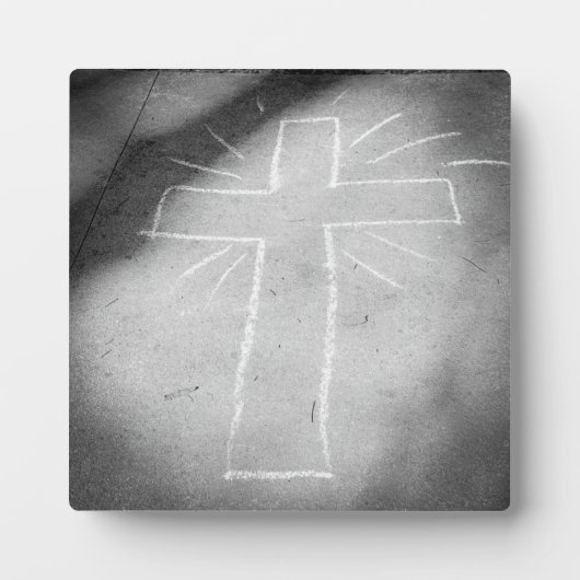 歩道チョークアート十字架ポスター フォトプラーク (正面)