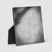 歩道チョークアート十字架ポスター フォトプラーク (正面)
