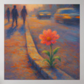 歩道ブロッサムアーバンパステル絵を描ズスタイルアート ポスター (正面)