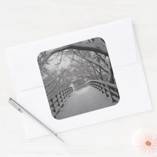 歩道橋 スクエアシール (封筒)