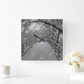 歩道橋 スクエア壁時計 (ホーム)