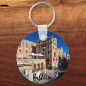 歩道橋、バレッタの階段と狭い通り キーホルダー (正面)