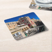歩道橋、バレッタの階段と狭い通り スクエアペーパーコースター (アングル)