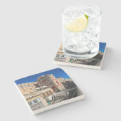 歩道橋、バレッタの階段と狭い通り ストーンコースター (横)