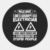 歩遠くにいて行くと気難しい老電気技師だ ラウンドシール (正面)