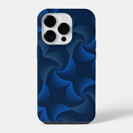 歪みツイストパターンDBlue BG iPhoneケース (裏面)