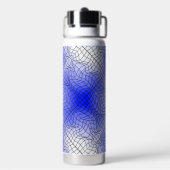歪みワイヤフレーム.C01.GBluex4.ブラックライン ウォーターボトル (背面)