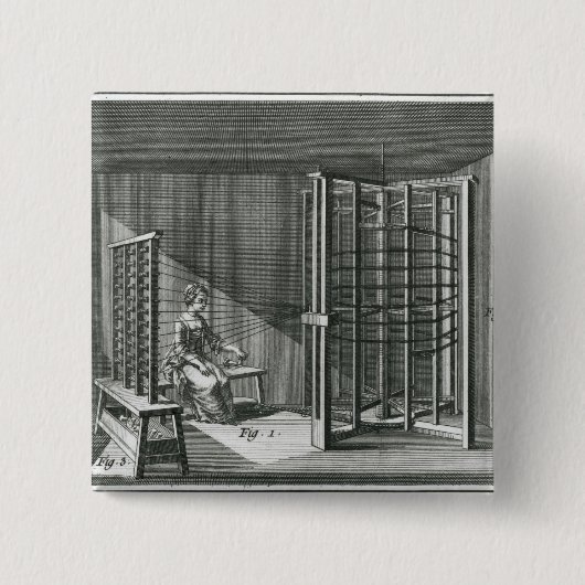 歪む絹の糸、イラストレーションEncylopedia 缶バッジ (正面)