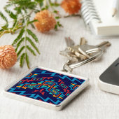 歪められた形の抽象デザイン キーホルダー (側面)