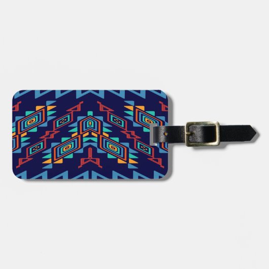 歪められた形の抽象デザイン ラゲッジタグ (正面横)