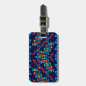 歪められた形の抽象デザイン ラゲッジタグ (正面縦)