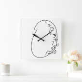歪められた文字盤 スクエア壁時計 (ホーム)