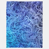 歪められたLinear2青フリースブランケット フリースブランケット (正面)