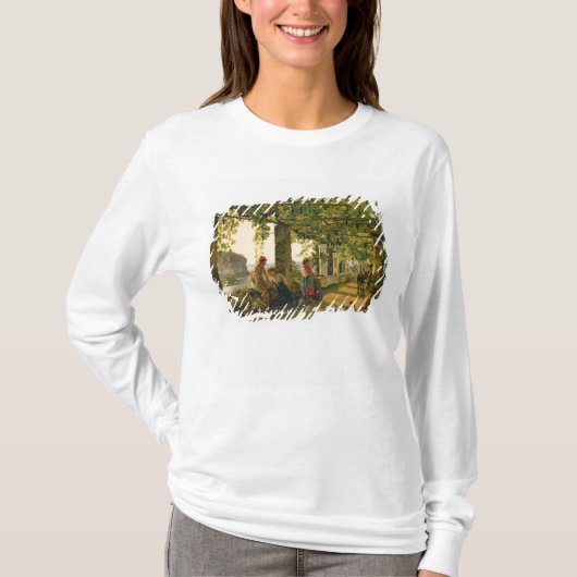 歪んだつる植物が付いているベランダ、1828年 Tシャツ (正面)
