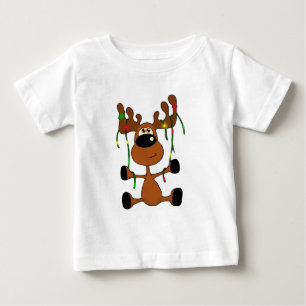 歪んだクリスマスのアメリカヘラジカ ベビーTシャツ