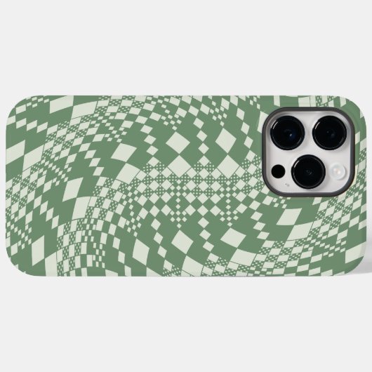 歪んだチェック（緑） Case-Mate iPhoneケース (裏面 (横))