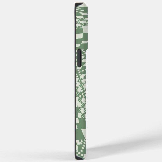 歪んだチェック（緑） Case-Mate iPhoneケース (裏面 / 右)