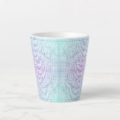 歪んだフレーム01.w Lgrey BG カフェラテマグ (正面)