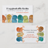 歪んだヤーンのかせの編み物針の名刺 名刺 (正面/裏面)