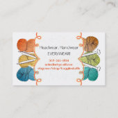 歪んだヤーンのかせの編み物針の名刺 名刺 (裏面)