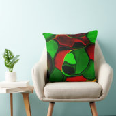 歪んだ奇妙な形、赤と緑の色 クッション (椅子)