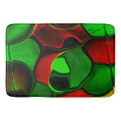 歪んだ奇妙な形、赤と緑の色 バスマット (正面)