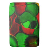 歪んだ奇妙な形、赤と緑の色 バスマット (正面縦)